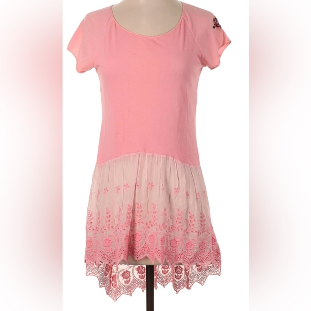 4 Love & Liberty Short Sleeve Scoop Neck Pink Top